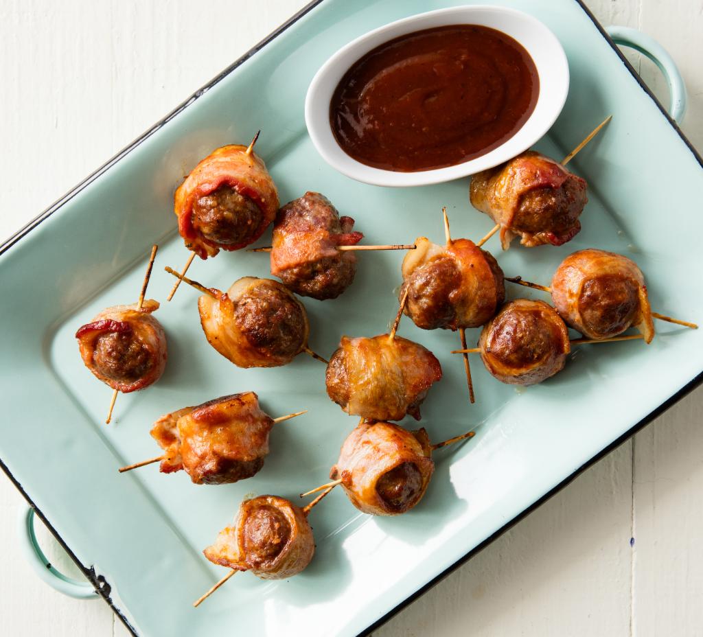 Bacon Wrapped BBQ Meatballs