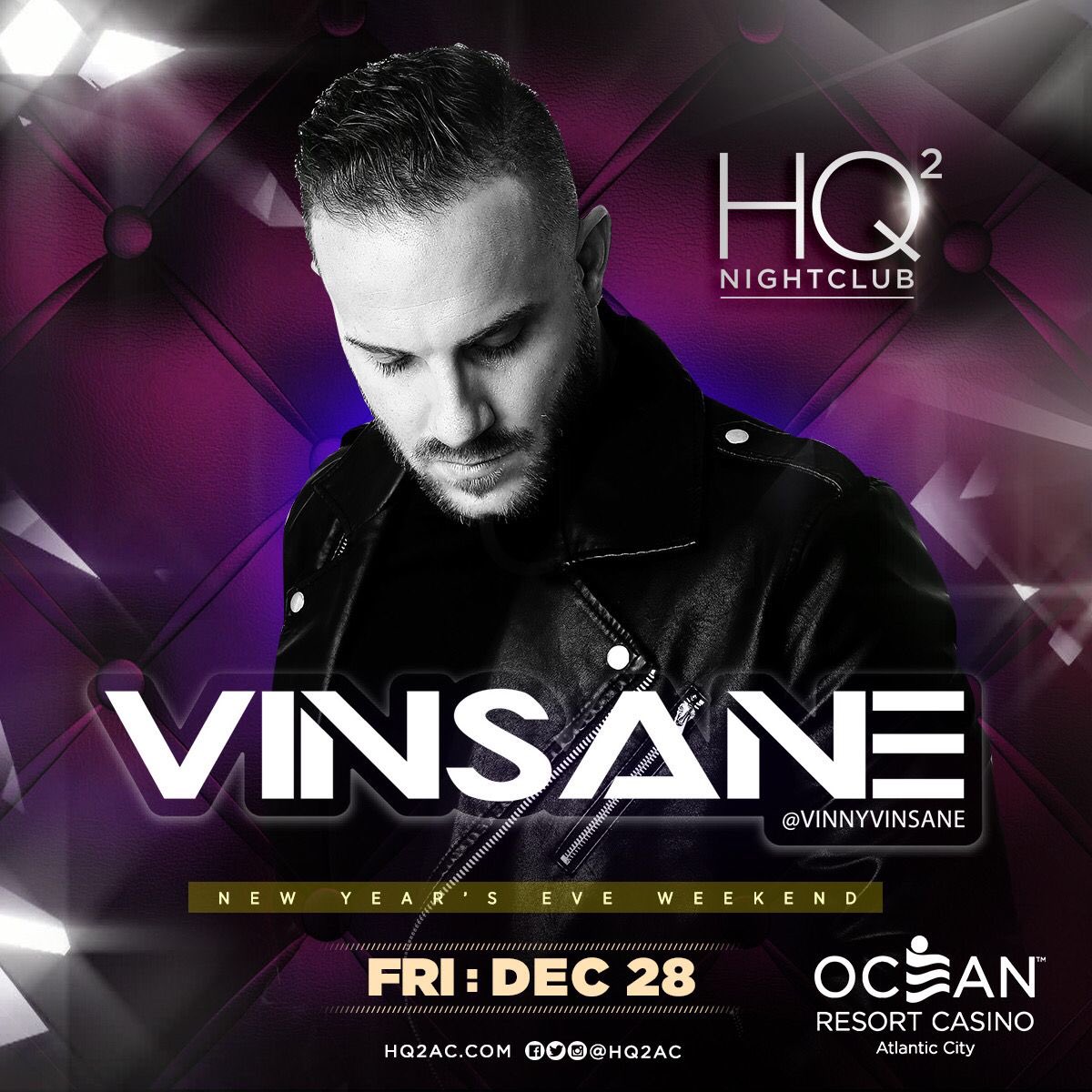 HQ2AC's tweet photo. There’s only 1 way a Friday night should be: vINSANE! 🤯 Our lineup gets better and better as we welcome @vinnyvinsane to our NYE weekend lineup!

Tickets are on sale in 3...2...1... NOW! #BringOnTheNight with VIP bottle service. For info head to https://t.co/dceHUMki8u.

#hq2ac https://t.co/inIi58eZdF