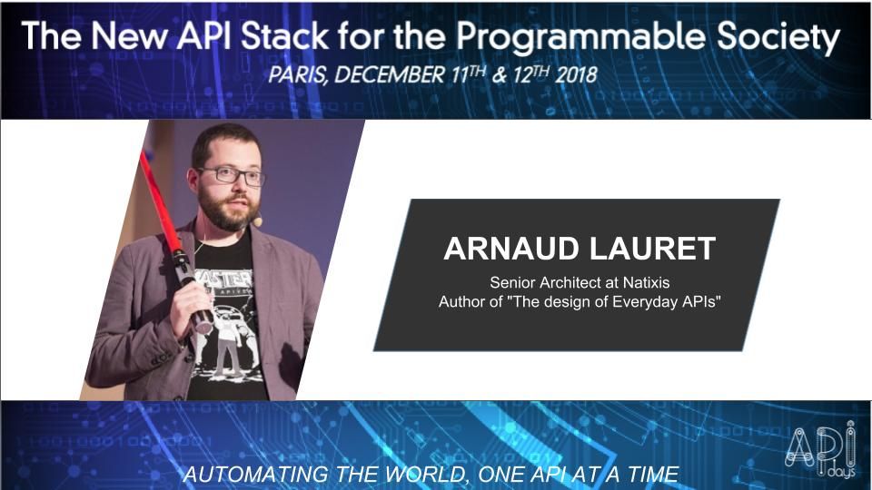 APIdaysGlobal's tweet image. We are thrilled to receive Arnaud Lauret (@apihandyman), at #APIdaysParis ! He will be here with us on tuesday to talk about the design of everyday APIs. Ask us your questions by answering this tweet, he will answer them later on!
