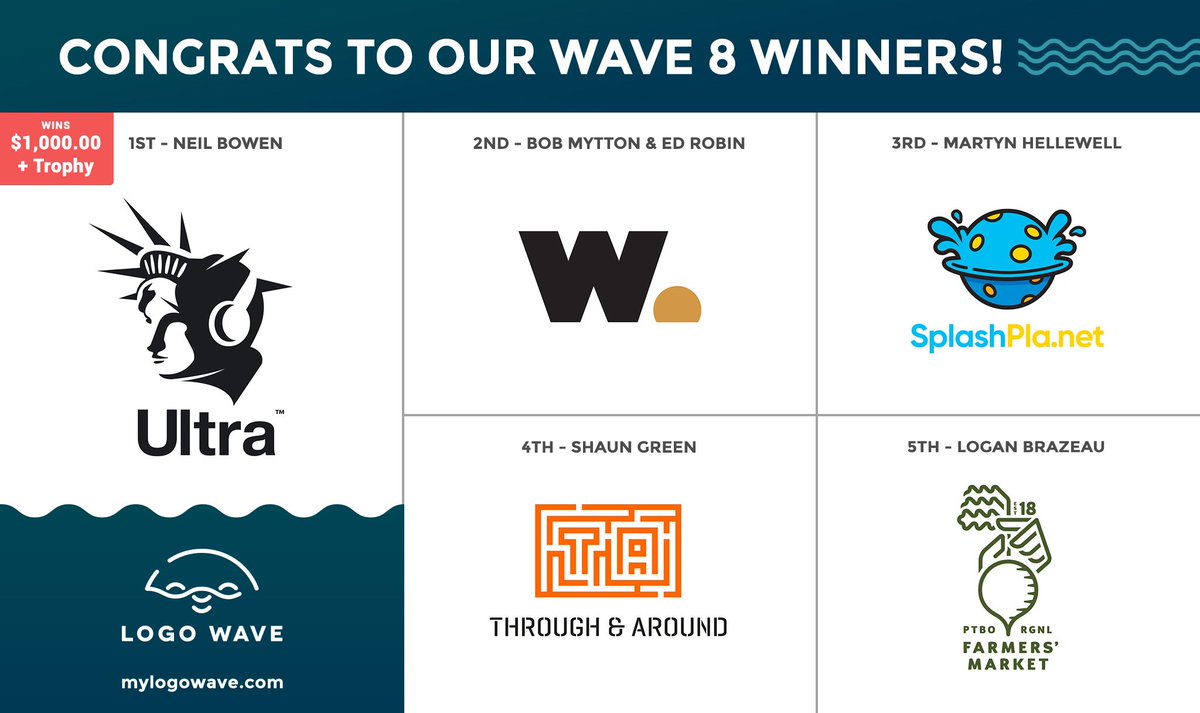 mylogowave's tweet image. Congratulations to the winners of Wave 8! 🌊🏆 Thanks to our jury and all the talented designers and agencies who participated! mylogowave.com/wave-winners/ #designawards #logodesign