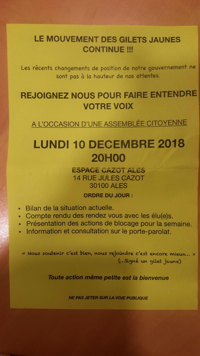 Midi Libre On Twitter à Alès Les Gilets Jaunes Annoncent