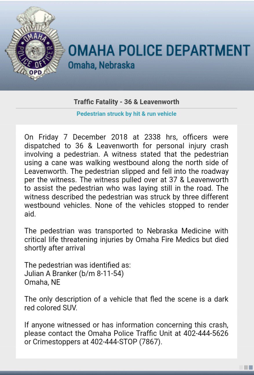 Omaha Scanner on Twitter ".OmahaPolice Traffic Investigators release preliminary findings from