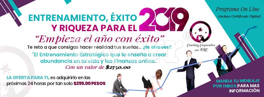 El mejor regalo para esta navidad..."EXITO Y FINANZAS PARA EL 2019"
No te lo puedes perder, si no te gusta la devolución de tu dinero..
