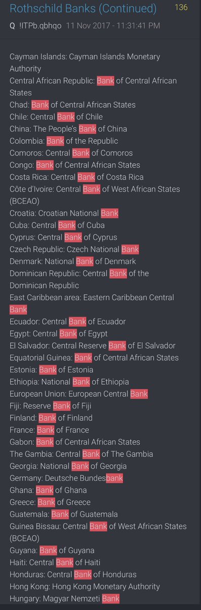 Q135-138Pointing out single ownership leading to the Federal Reserve. Anti-Trust violation. The FED and the IRSFACT: US Federal Reserve is a privately-owned company, sitting on its very own patch of land, immune to the US laws.Q @POTUS  #QArmy  #PatriotsUnited  #QAnon  #Paysuer