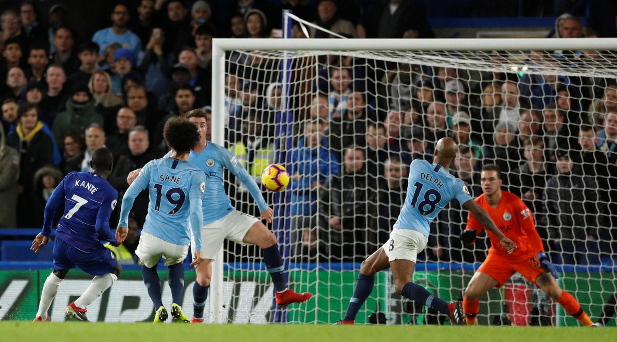 premierleague's tweet photo. HALF-TIME Chelsea 1-0 Man City

A goal from one of the more unlikely sources gives Chelsea the advantage

#CHEMCI https://t.co/BAKOY4eQmH