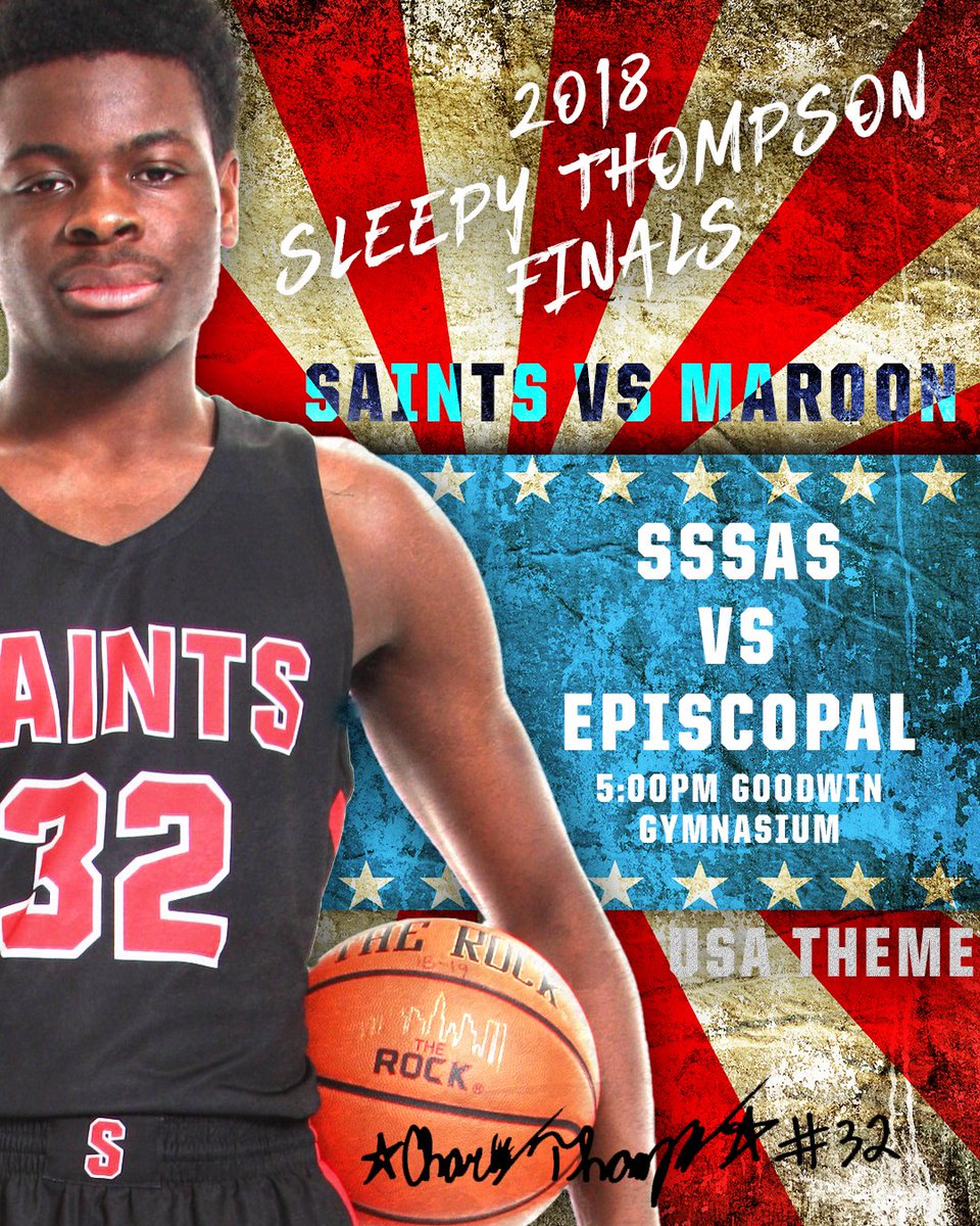 WHO IS EXCITED????  SLEEPY THOMPSON FINALS!  St. Stephen's and St. Agnes vs Episcopal High School! 5PM at Goodwin Gymnasium! 
.
.
.
.
#onesaint #sleepy18 #gethereearly #packgoodwin #usatheme #basketball #gameday