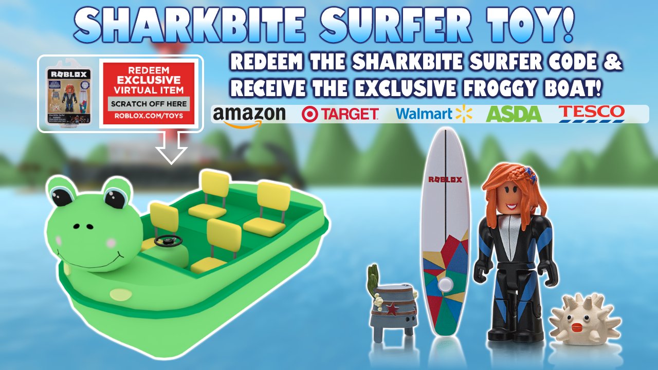 Opplo On Twitter Do You Have The New Sharkbite Roblox Toys Use The Code On The Box To Get A New Boat Redeem From The Sharkbite Surfer Toy To Earn The New - roblox.com toys+redeem