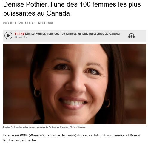 Stantec's tweet image. Denise Pothier a rencontré l’animatrice @NatGeddry_RC de Ça se passe ICI pour donner une entrevue en français à @iciradiocanada. Denise a été nommée l'une des 100 femmes les plus influentes au Canada par @WXN. Écoutez l'entrevue ici: ow.ly/1B2N30mUmmA  @denise_pothier