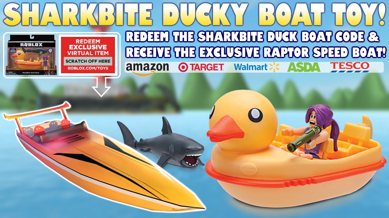 Simon On Twitter It S Here Introducing The Raptor Speed Boat Receive The Brand New All Exclusive Boats With The Sharkbite Roblox Toys When You Redeem The Toy Code Online You Will - asda roblox toys