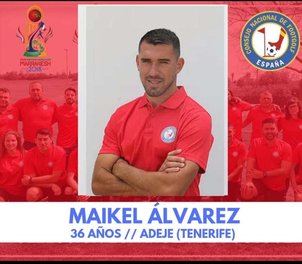 Seguimos conociendo a los integrantes de la Selección ESP 🇪🇸 de #Footgolf que nos representarán en el mundial <a href="/FIFGFootGolfWC/">FIFG FootGolf World Cup</a> de Marrakech, hoy es turno del campeón  ,el canario Maikel

👨‍💼 Maikel Álvarez
📅 36 años
🏠 Adeje (Tenerife)
👕@canariafootgolf
📈 Campeon de España