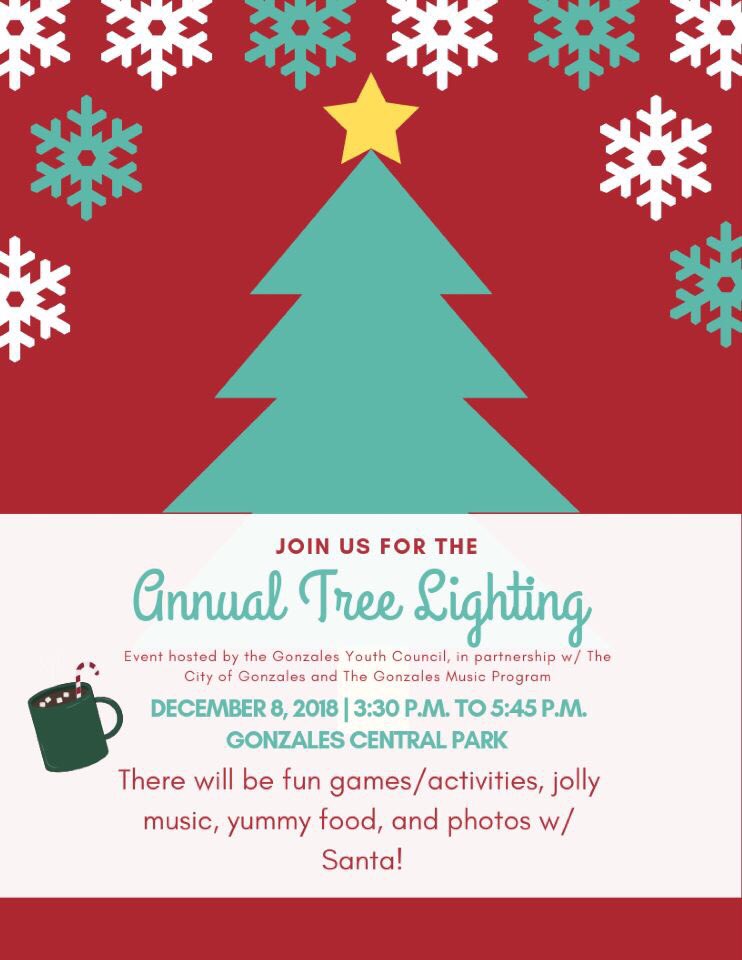 Join the GYC for the Annual Tree Lighting for lots of fun activities, delicious food, and pics with Santa!