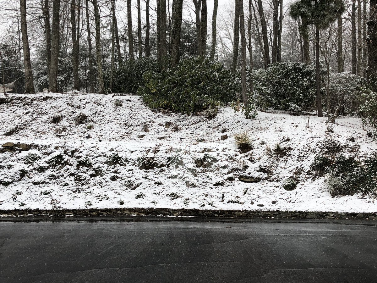 jenpriorbrown's tweet photo. Snow beginning to stick in Laurel Park at 2:20pm. @NWSGSP @WLOS_13 @JimCantore https://t.co/oYaLZ2ffyI