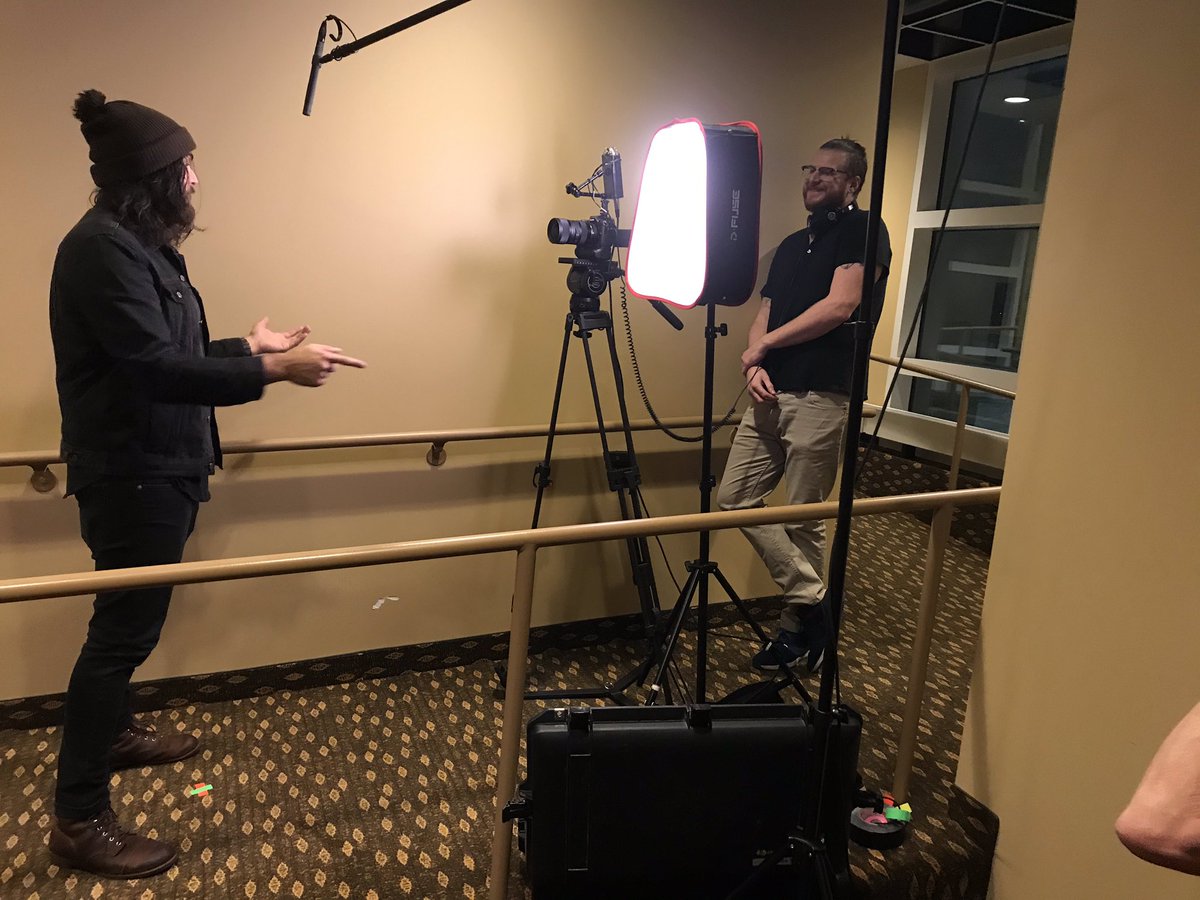 erics_content's tweet photo. Watching @wondercloudm interview @dan_rodriguez at the @mytownmymusic concert in Rochester tonight. #videoguys https://t.co/xYqQ8vVZqf