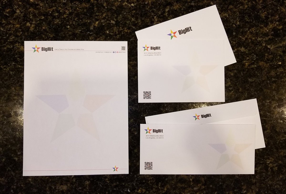 BigHitTickets's tweet photo. Our Letterhead &amp; Envelopes are here.  Getting ready to send out our Free Gifts - https://t.co/nGSBRSVr2F
Grab a Ticket to Your Favorite Concerts, Sports, Events, Shows, Plays, and Musicals at a BETTER PRICE
https://t.co/azTvhOt9OF
#BigHitTickets #BigHit #Tickets @BigHitTickets https://t.co/OnEFWRJJOG