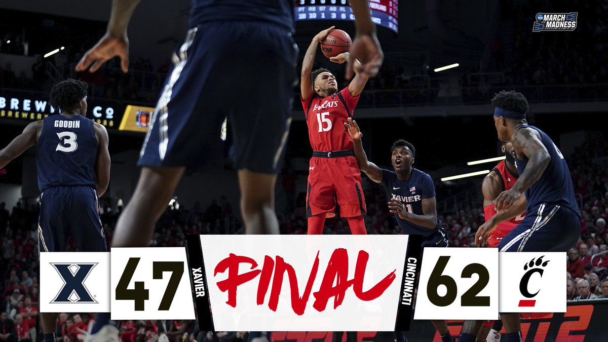 MarchMadnessMBB's tweet photo. #CrosstownShootout? More like Crosstown Blowout.

Cincinnati takes the classic rivalry matchup over Xavier! https://t.co/9LPtqHbwLc