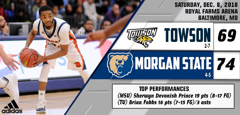 MorganStBears's tweet photo. It's a WRAP at Royal Farms Arena where the Bears defeat Towson at the Charm City Classic 
#MORGvsTOW #MEAC #CharmCityClassic https://t.co/ZuipLtCGnG