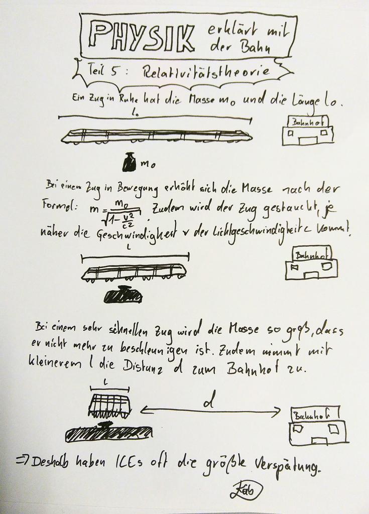 ConstAmusement's tweet photo. Physik erklärt mit der Bahn. Teil 5: Relativitätstheorie https://t.co/YqbNVQ0Yq6
