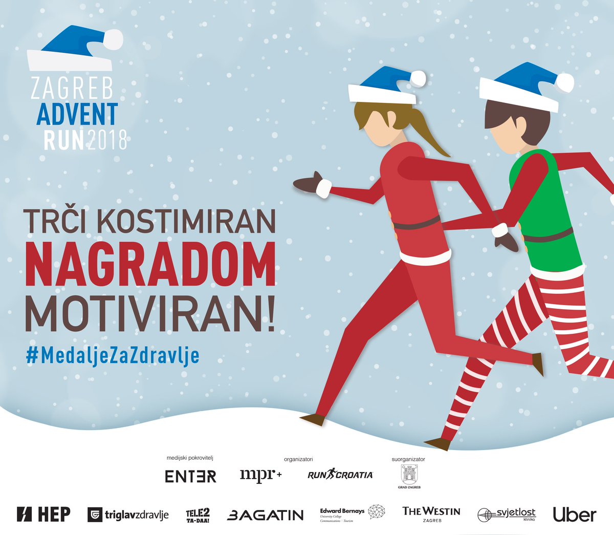 RunCroatia's tweet photo. #ZagrebAdventRun #MedaljezaZdravlje #reciNEdijabetesu 
Pridruži se i ti! Vidimo se 16.12. na najzabavnijoj kostimiranoj utrci humanitarnog karaktera. @Croatia_hr @zagreb_tourist https://t.co/9eTlweyz2w