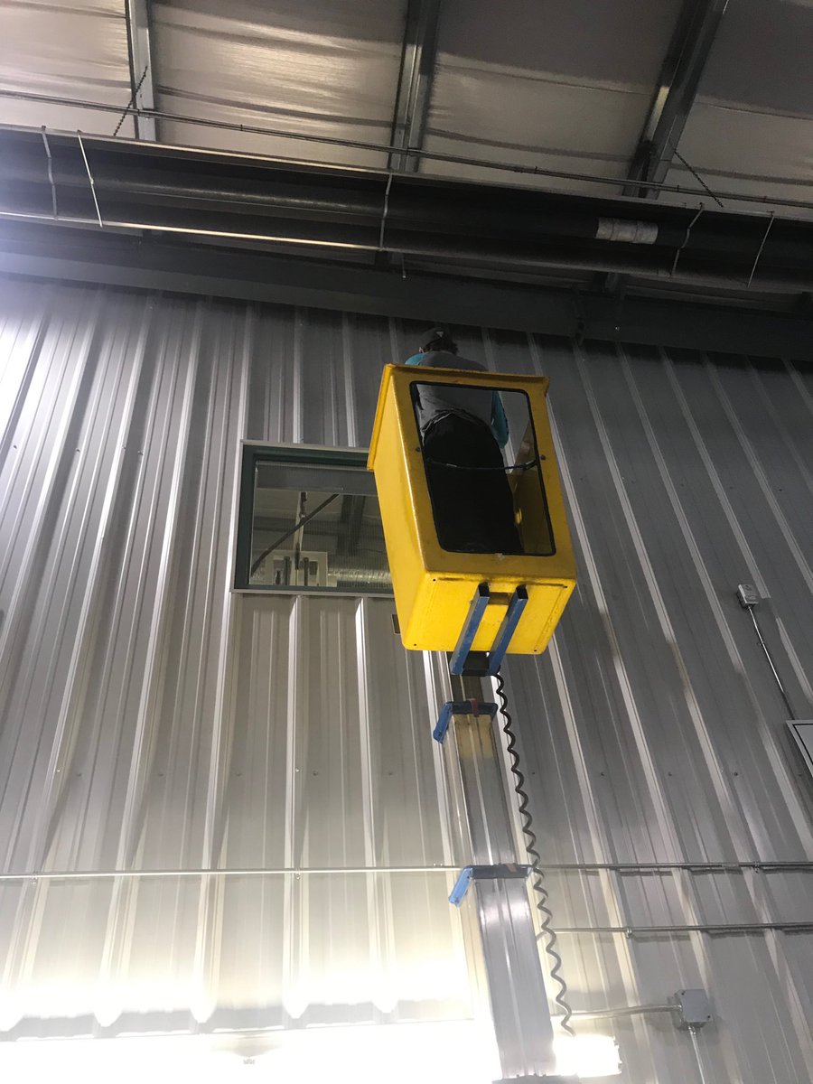 chiefcoutts's tweet photo. Last little bit of green trim inside painted grey. Took a couple years but it’s done. We are not sad to put away the paint cans today. #firehall looks great crews did an amazing job. #thankscruz https://t.co/xCg6erQ9Jn