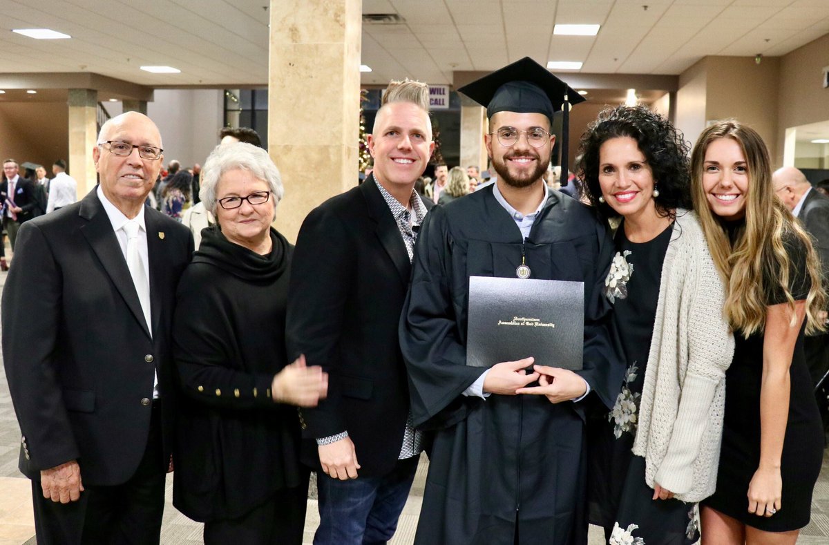 PDStroud's tweet photo. He did it!  So proud of our oldest son, @CthatguyS!  His hard work and perseverance paid off as he graduated from @sagu with a BA in Church Leadership. https://t.co/td5fgtr0EL