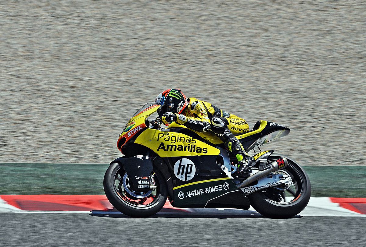 Alex Rins on the Paginas Amarillas HP 40 Kalex-Honda scored his 2nd podium at Catalunya with a 2nd place finish in the Moto2 race. #OTD 2015 #CatalanGP (Photo: Alberto-g-rovi)