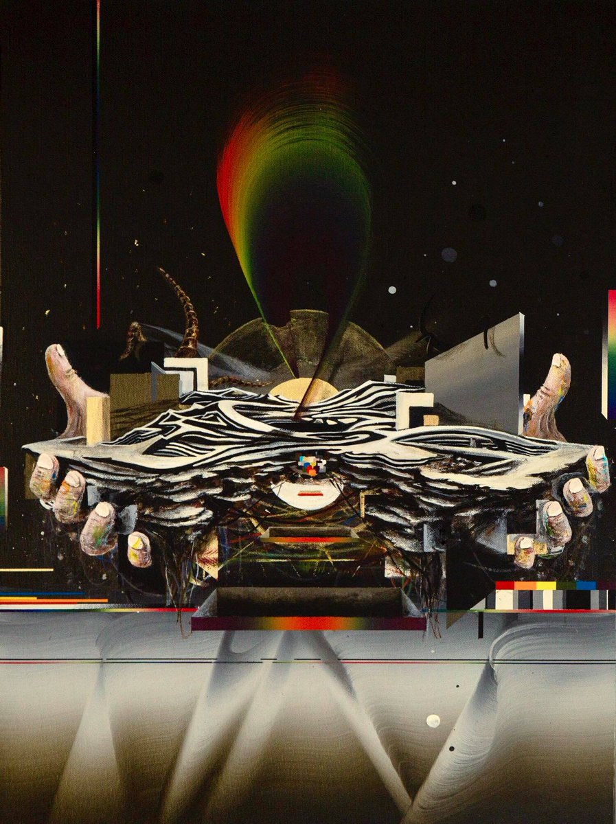 InfiniteBit's tweet image. // Only In The Sound Of The Voices I Scream //
18x24 acrylic on Canvas by Chris Bohlin