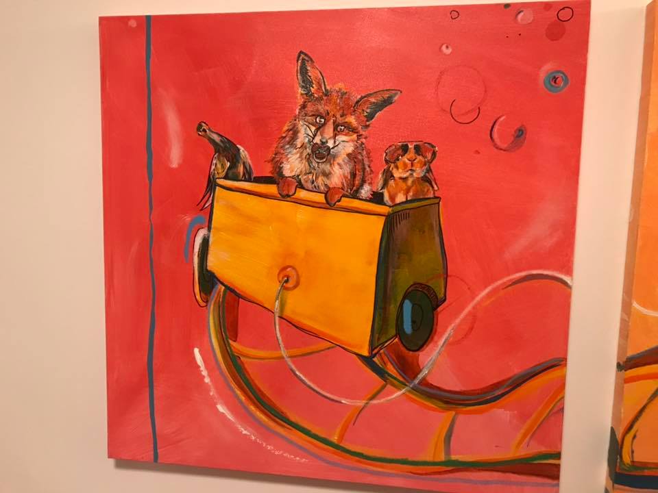 Tamarmagan's tweet photo. My children's book illustrations enhanced & enlarged into 5 paintings commissioned for the walls of a nursery school! Breastfeeding mama bear on a train was MUCH loved
#school #illustrations #paintings #animalfriends #childrensbooks #bigcommission #breastfeeding https://t.co/cwy7yIHiH0