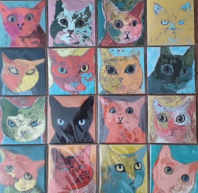 On the twelfth day@of Christmas my true love sent to me...12 cats a posing... #lbdmm #highendnothighstreet #ladybay #buylocalart #christmasmarketnottingham @CorrinaRothwell