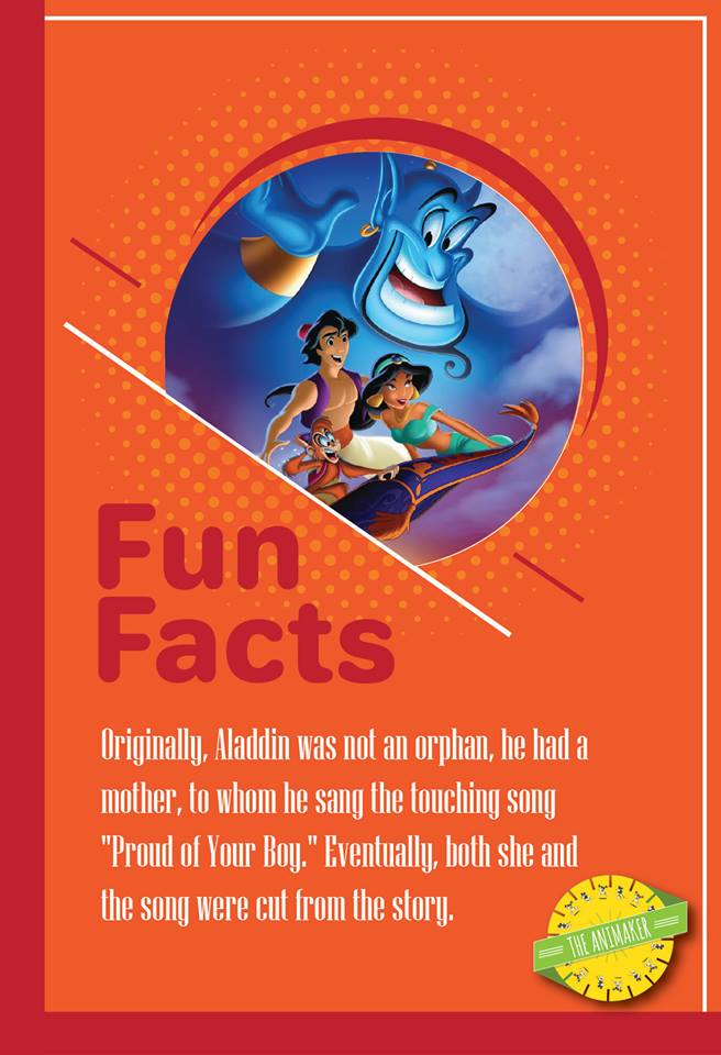 Aladdin is a 1992 American animated musical fantasy film and becoming the highest-grossing film of 1992 with an earn of over $504 million in worldwide box office revenue. 
#funfacts #aladin #disney #jasmine #ginnie #animationfacts #animation #abbo #jafar