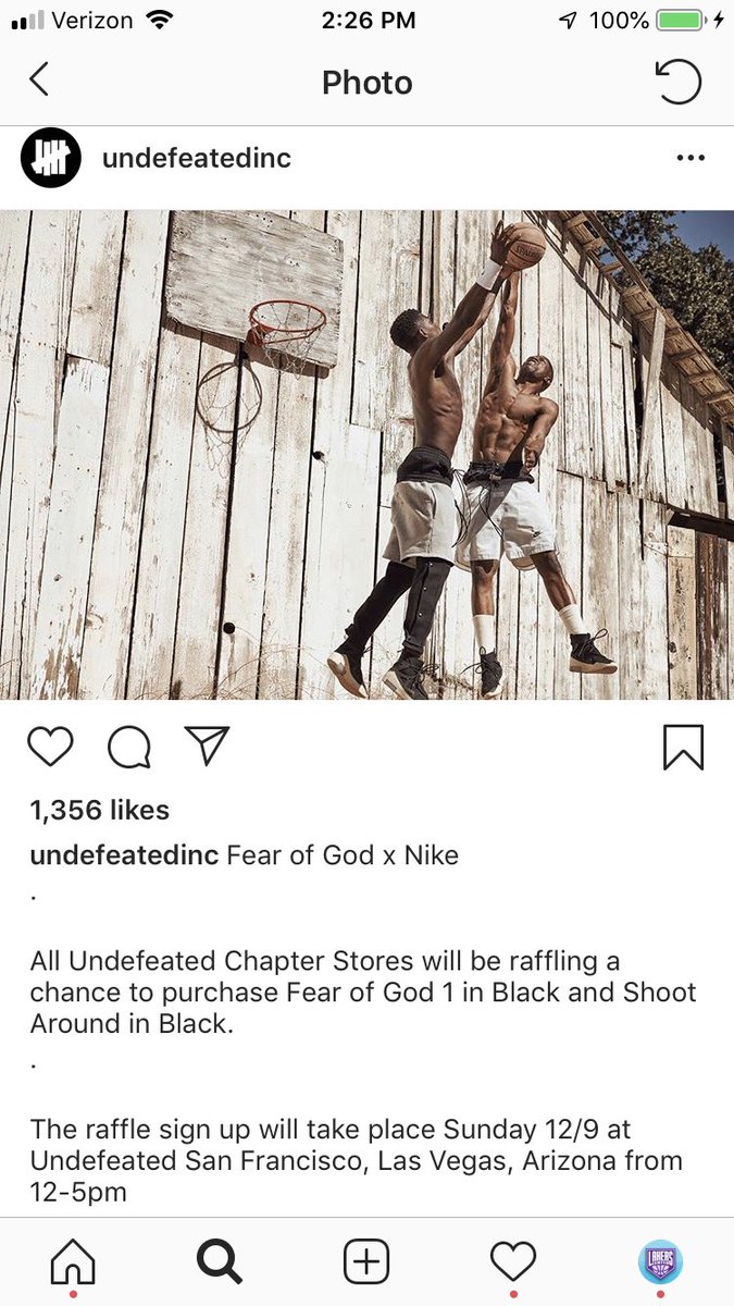 undefeated fear of god raffle