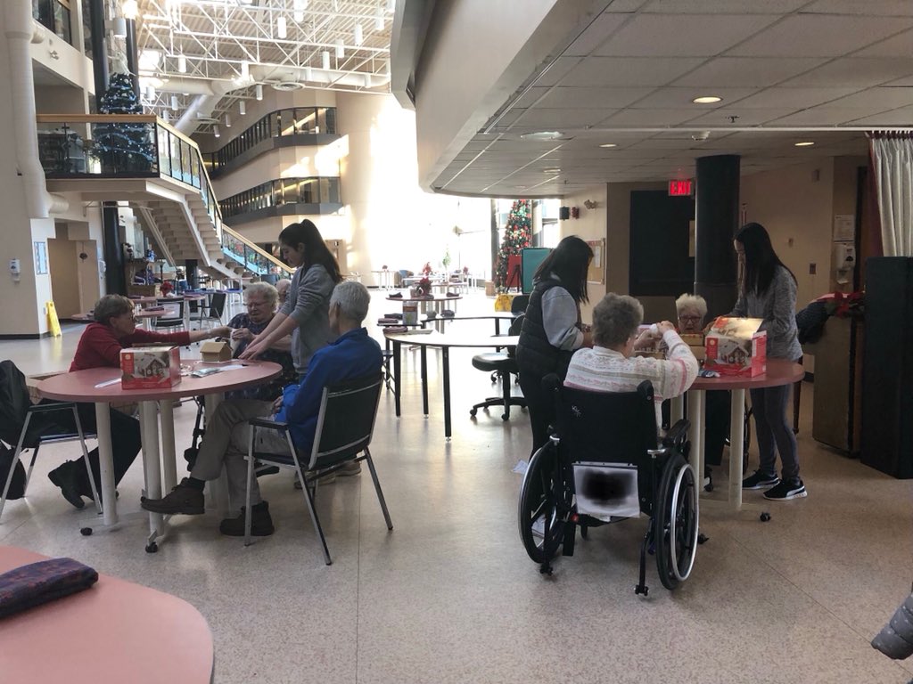 PeterLow11's tweet photo. 2005 Phoenix Girls spreading some Christmas cheer this morning.  They spent a few hours today building gingerbread houses with residents of  Jubilee Lodge Nursing Home in Edmonton.  Incredible girls on and off the field!!! @Phoenix2005girl @SherwoodFord @SPDSASoccer https://t.co/tB0HsldW2E