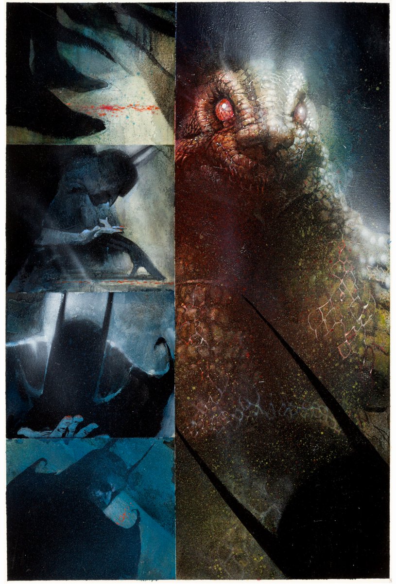 BatCreators's tweet photo. Arkham Asylum original art featuring Maxie Zeus and Killer Croc by Dave McKean @DaveMcKean https://t.co/ovQx9gjngY