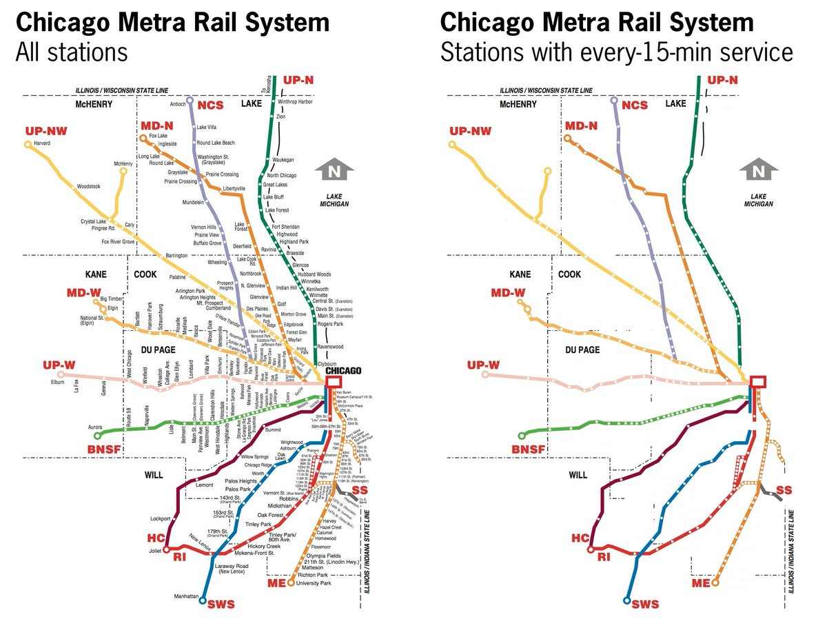 Yonah Freemark Auf Twitter Chicago S Metra Rail System Showing
