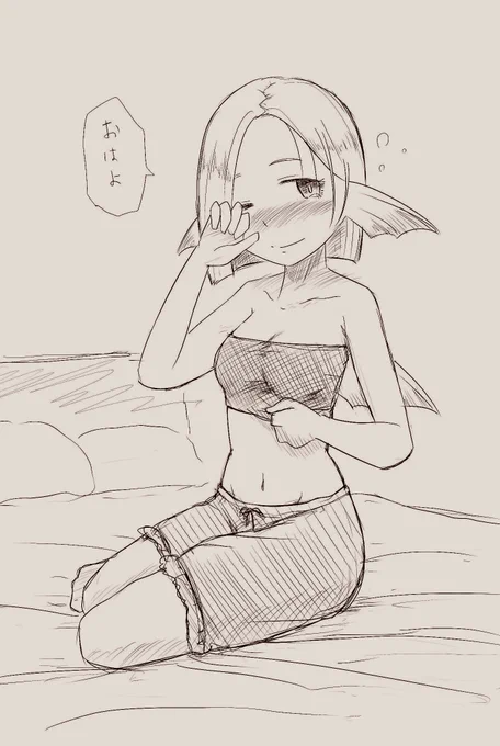 RT>木曜日にアップしたロトのお母さんのサブクエスト032です。しょうもなさ全開ですがまだの方は是非(*'ω`*)
032を描いてて初めて知ったのですがウェディ女のインナーの下ってこんな感じだったのですね!ドラクエ初期組ですが知らなかった!(アヤ落書き) 
