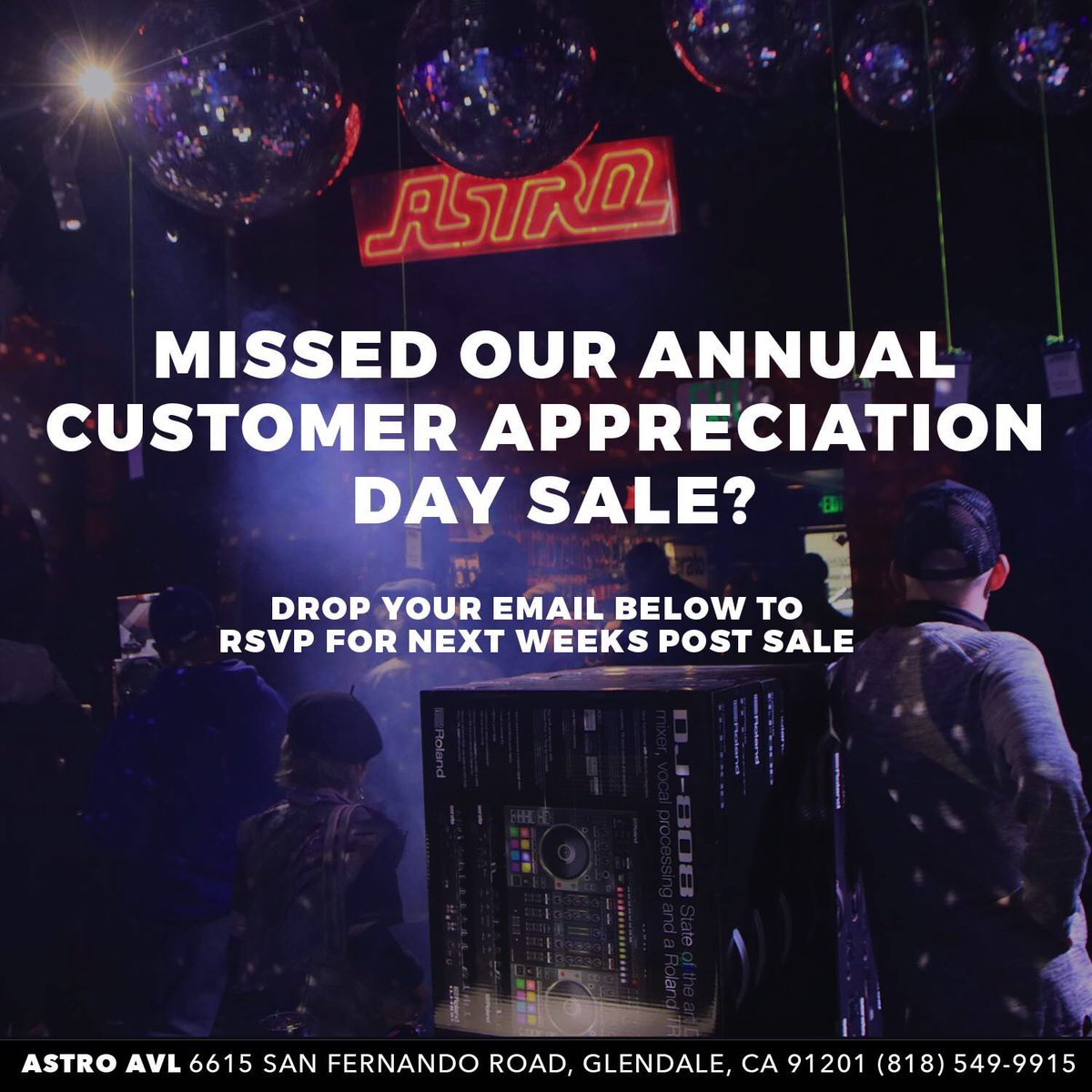 Missed our #EPICSALE today? Don’t worry, we got you! Drop your email below to RSVP for next weeks post sale! #AstroAVL