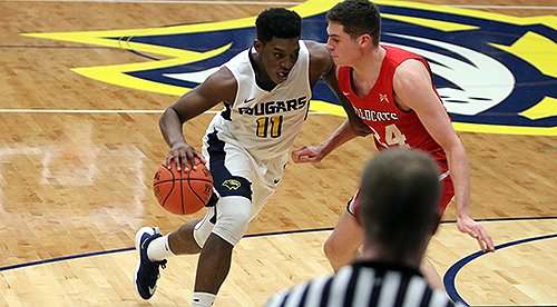 Crossroads_NAIA's tweet photo. MBB | No. 23 Spring Arbor topples No. 1 IWU for second straight Top 5 win | @SAUCougars  - https://t.co/wZQ7ycJfYh https://t.co/r6rY3qYsv1