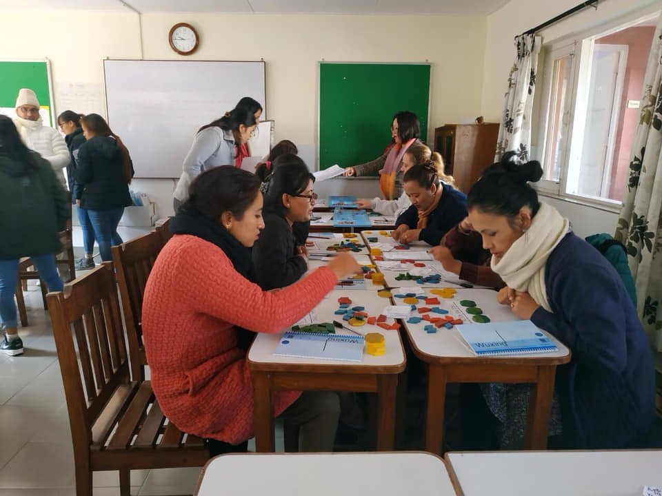 Smritirbf's tweet photo. "The essence of math lies in its freedom" George Ferdinand Ludwig Philip  Cantor.  Happening now. Workshop on "Experiential Math for teachers  teaching primary grades",  facilitated by Beth Norford. https://t.co/FDZg7mwYE4