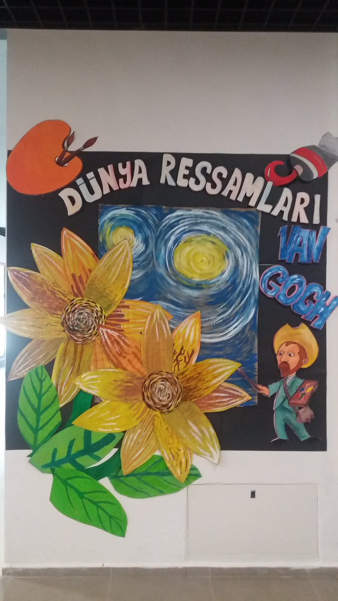 filizz57233139's tweet photo. Bu ay #dünyaressamları ndan #vincentvangogh u tanıdık ve panomuzu hazırladık. @BahcesehirMugla @ErtassAli @srdlarslan @TrkErsen @hasanoner87 https://t.co/CJZsNTmkp0