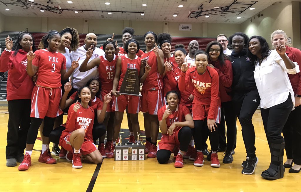 PikeHSAthletics's tweet image. Marion County Champions for the first time since the 2005-2006 season! Way to go, ladies! #gopike
