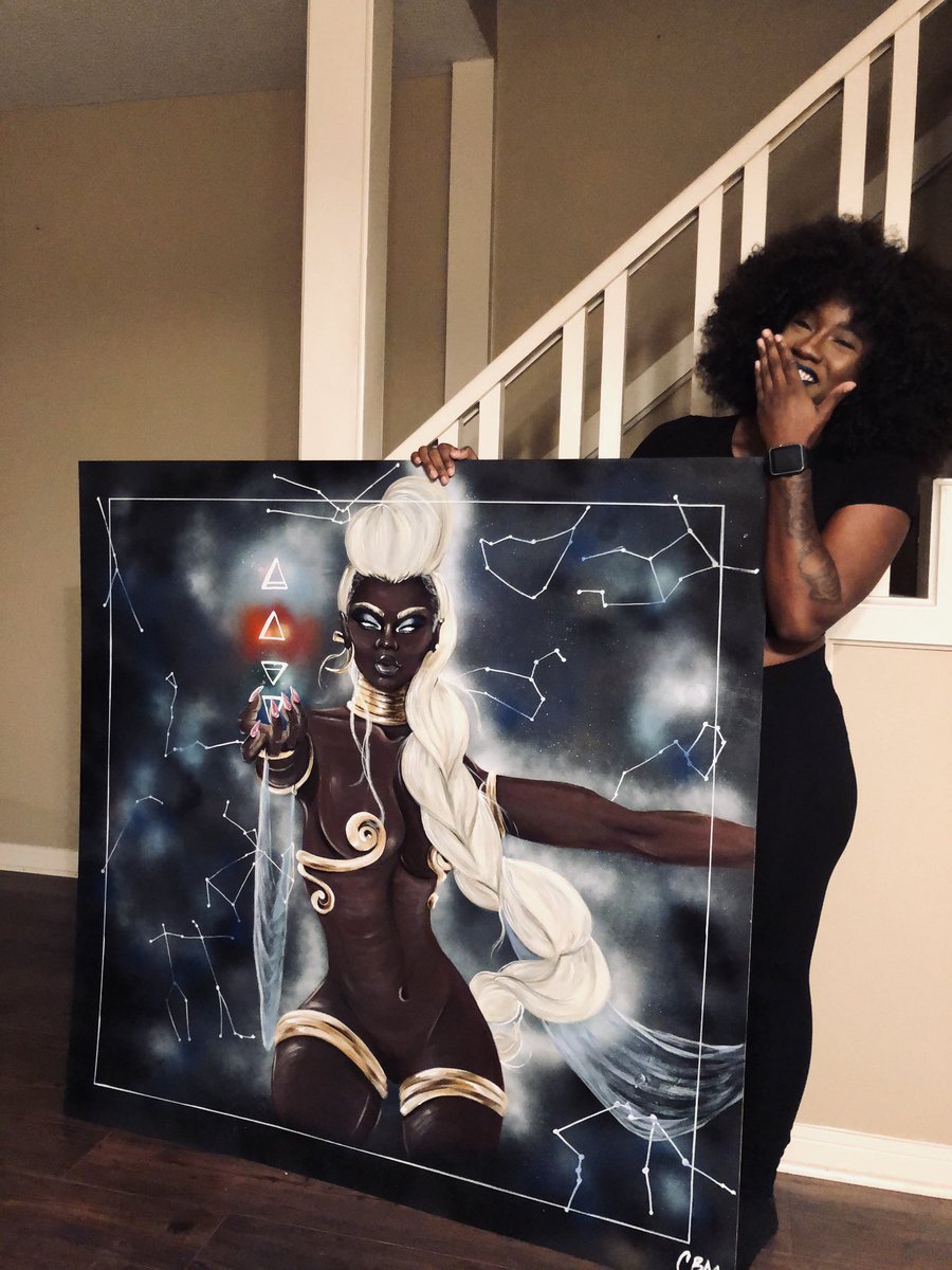 Ciara_BaduMonae's tweet photo. “Alpha & Omega”
4ft X 4ft
Acrylic on Plywood
#ciarabadumonae #ciarasanders #art #artist #blackart #blackartist #artthatinspiresme #blonde #wakanda #blackpower #blackexcellence #stars #glitter #blue #space #spacey #astroworld #astronomy #constellations #zodiacs #zodiacsigns https://t.co/9Ye8BBCqEY