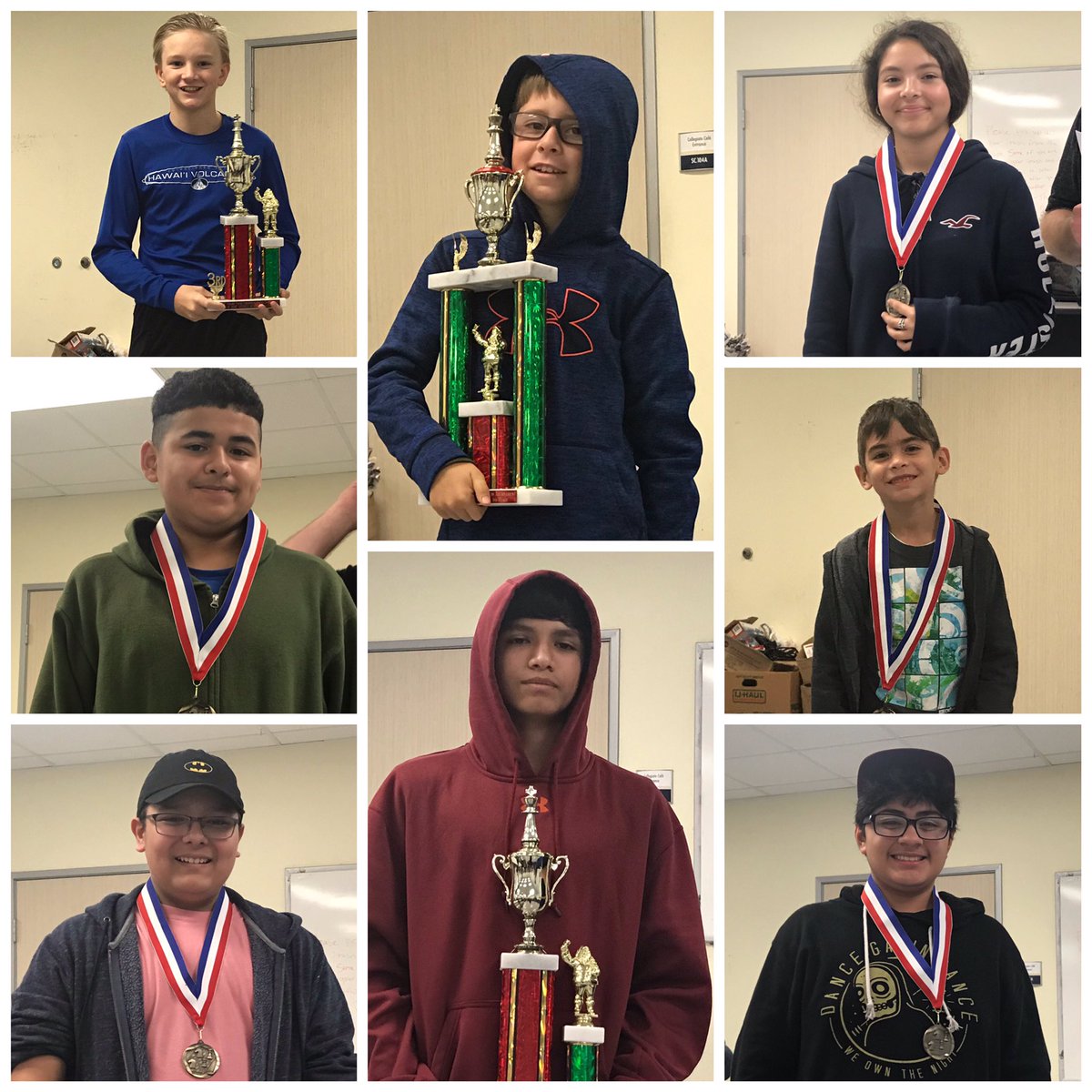 OCBChess's tweet photo. Congratulations to our Middle School Individual and Team Winners!!!! Your hard work shows!!! #Chess4Life #OCBCF @CCISD @adkinsms2015 @CunninghamMSCC @sjescc @windsorparkelem https://t.co/k4LldEoZeg