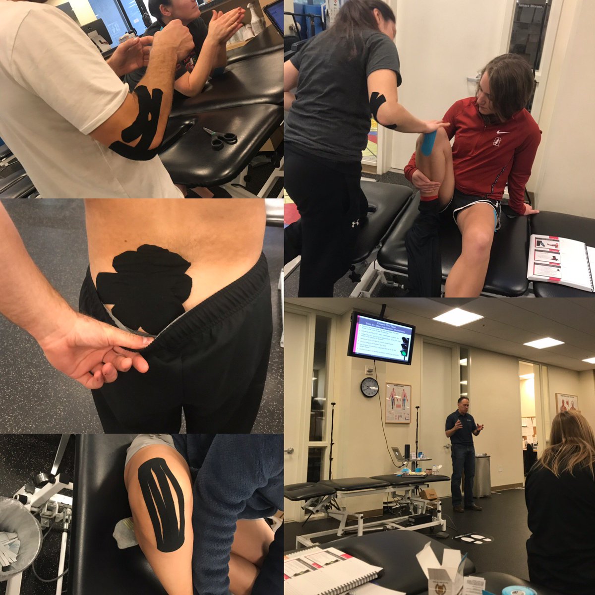SU_SportsMed's tweet image. Day ☝🏽 of  our✌🏽 day Kinesiotape course done! A staff that learns together stays together! 🤓🌲📚✂️ #GoCard #refreshers #constantlylearning #perfectingourskills #ATC #PT