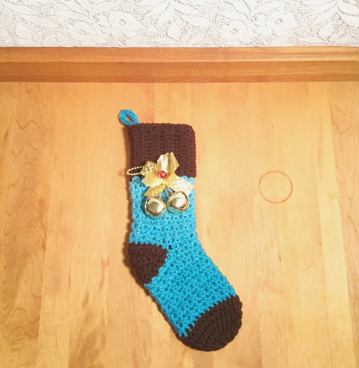 Excited to share the latest addition to my #etsy shop: Blue and brown holiday stocking (Ready to ship) Crochet stocking, Christmas stocking etsy.me/2SHfFUT #housewares #homedecor #entryway #blue #brown #christmasdecor #holidaydecor #holidaystocking #christmasso