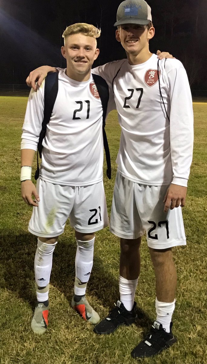 LBSoccerAlumni's tweet photo. Sr. Carson Favre ( @PRCCSoccer ) &amp; Sr. Kai VanCourt, after their shootout win against Stone County. Gautier will visit LB Tuesday 5:30/7:00 https://t.co/zzDILADMf5