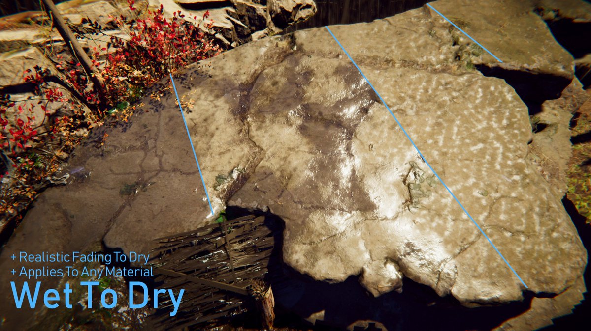 PlaceholderSoft's tweet photo. We're going to be releasing the first update to Wet Stuff very soon. We've created puddle/drip components which react to the weather and have integrated them with Enviro Weather And Sky! https://t.co/hxXTLfIuHD https://t.co/n5keEmTyYk