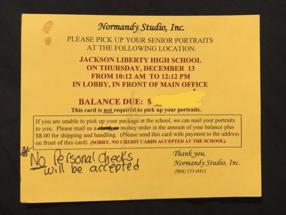 Any Seniors Who Haven’t Gotten Their Senior Pictures Yet They Will Be Avaible In The Main Hallway On Thursday December 13 !!! NO PERSONAL CHECKS WILL BE ACCEPTED  !!