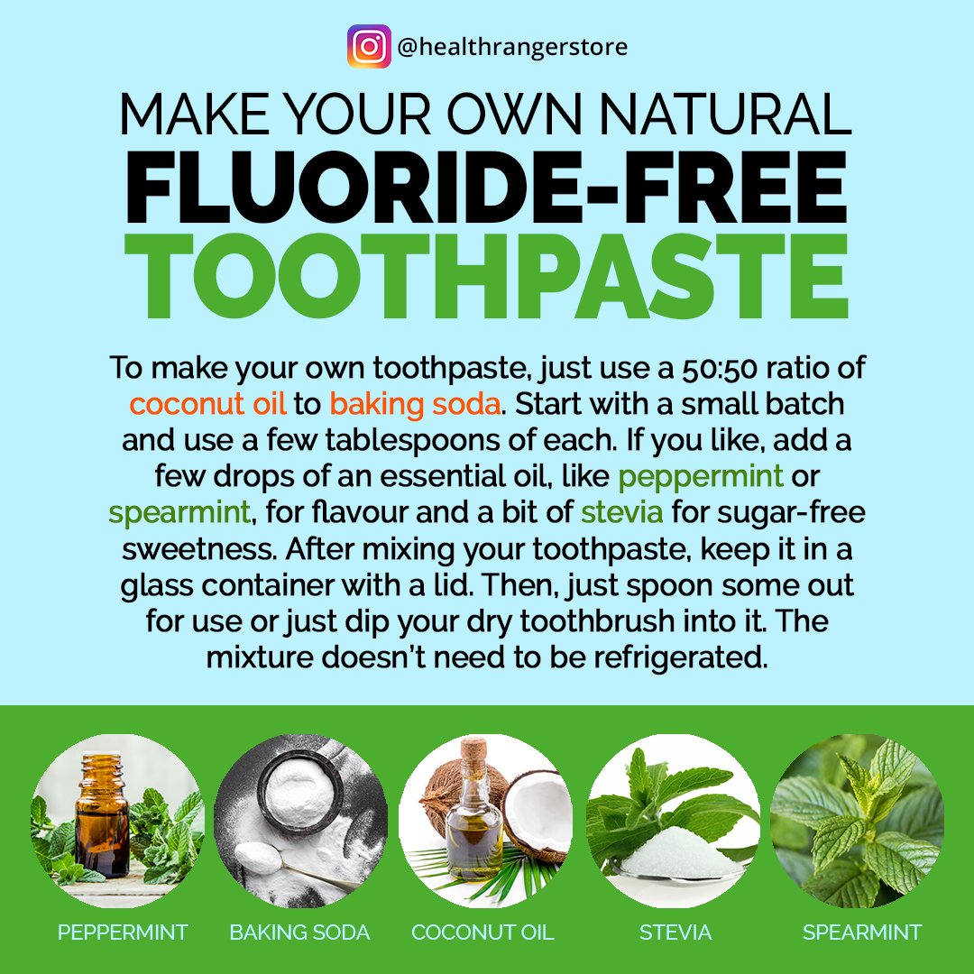 HealthRanger's tweet photo. Make your own natural fluoride-free toothpaste. #fluoride #tootpaste https://t.co/e2J3cOKT74