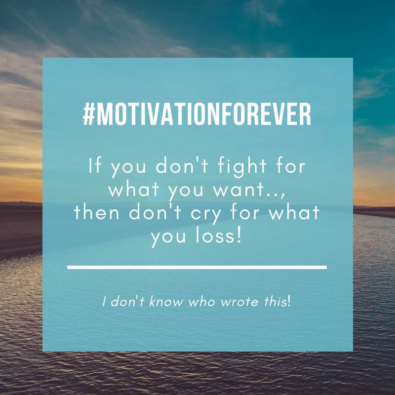 maniacmeet's tweet photo. If you don't fight for what you want..,
then don't cry for what you loss..!
#MotivationForEver https://t.co/klgZl3zpul