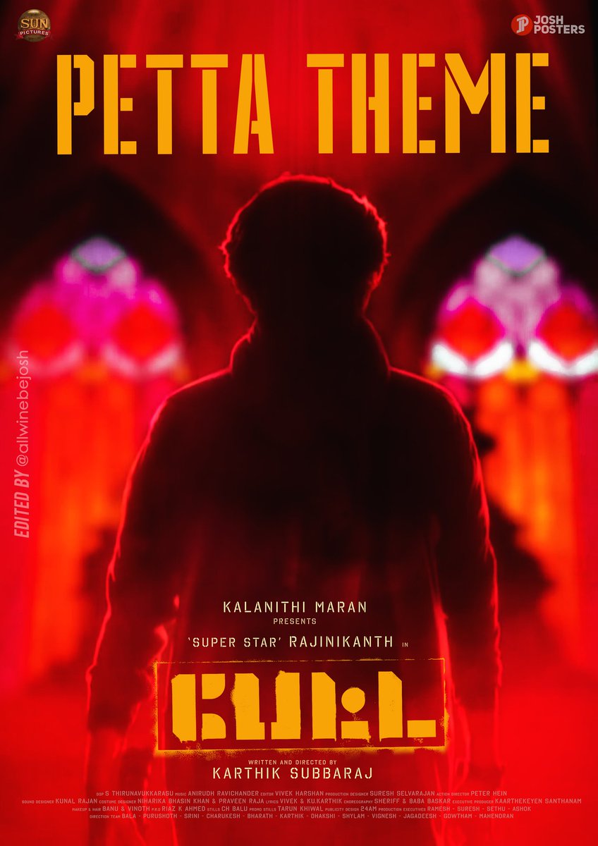 allwinebejosh's tweet photo. #Petta - #PettaTheme

#PettaFanPromotions  

@rajinikanth @karthiksubbaraj @anirudhofficial @DOP_Tirru @sureshsrajan @PeterHeinOffl @VijaySethuOffl @Nawazuddin_S @SimranbaggaOffc @trishtrashers @Rajnikanth_FC @TrendzRajini @Rajini_RFC @sunpictures @AllIndiaRKFC @MrIanMalcolm https://t.co/dSiFsvzRdF