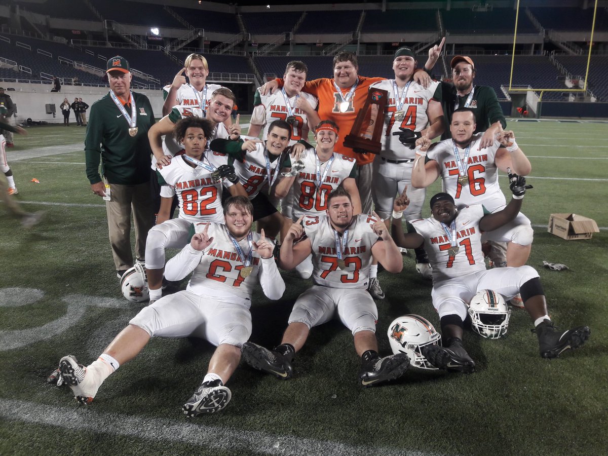 CFreemanJAX's tweet image. The @Mandarin_hs_fb O-line.

Those guys were good, again, today.